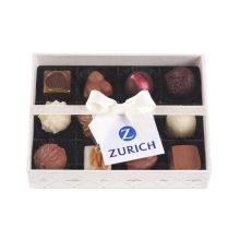12er Praliné-Box B2B mit Logo-Karte