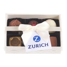 6er Praliné-Box mit Logo-Karte