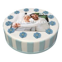 Versandtorte rund Ihr Foto Mami blau