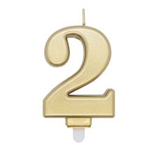 Zahlenkerze Gold 2