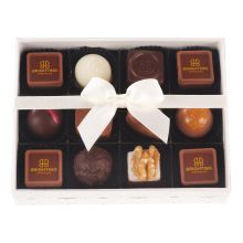 12er Box mit Logo-Pralinés Siebdruck