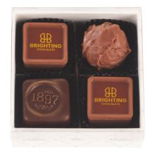 4er Box mit Logo-Pralinés Siebdruck