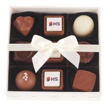 9er Box mit Logo-Pralinés Fotodruck