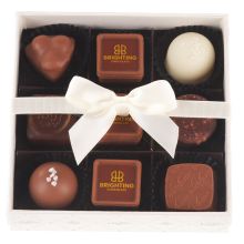 9er Box mit Logo-Pralinés Siebdruck